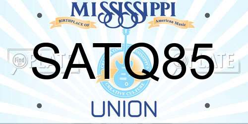 SATQ85 Mississippi License Plate