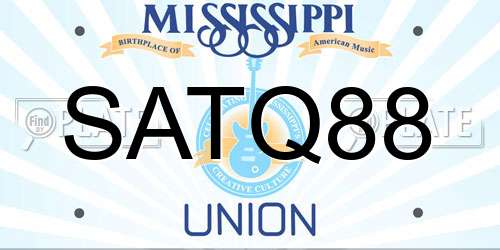 SATQ88 Mississippi License Plate