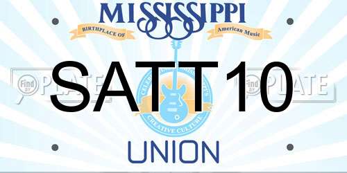 SATT10 Mississippi License Plate