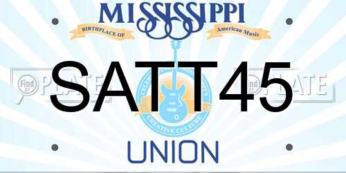 SATT45 Mississippi License Plate