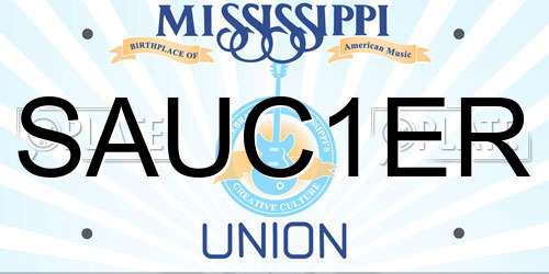 SAUC1ER Mississippi License Plate