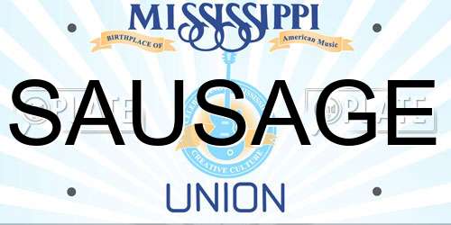 SAUSAGE Mississippi License Plate