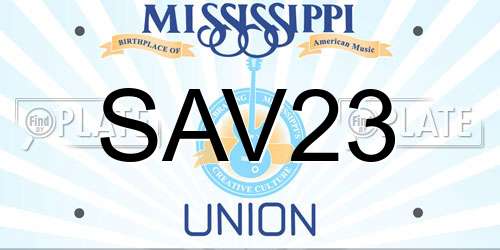 SAV23 Mississippi License Plate