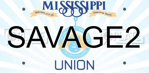 SAVAGE2 Mississippi License Plate