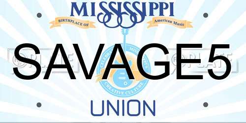 SAVAGE5 Mississippi License Plate