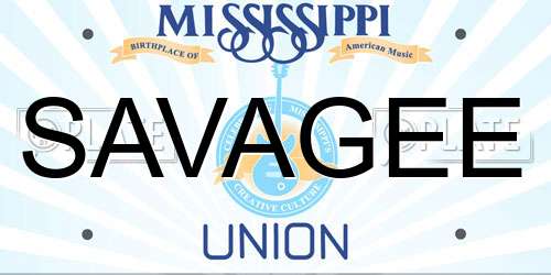 SAVAGEE Mississippi License Plate