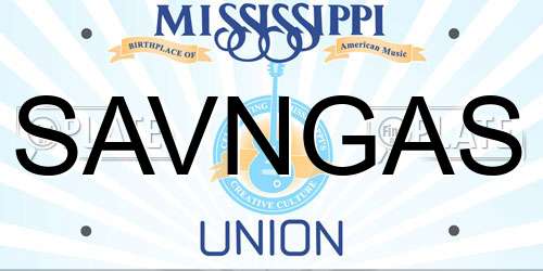 SAVNGAS Mississippi License Plate