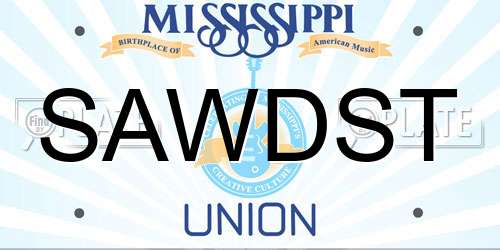 SAWDST Mississippi License Plate