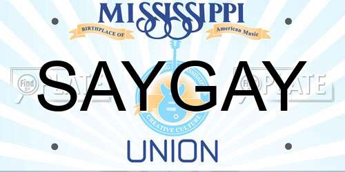 SAYGAY Mississippi License Plate