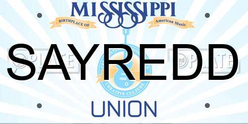 SAYREDD Mississippi License Plate