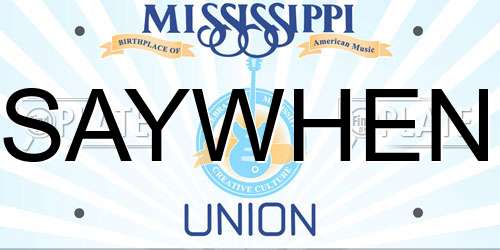 SAYWHEN Mississippi License Plate