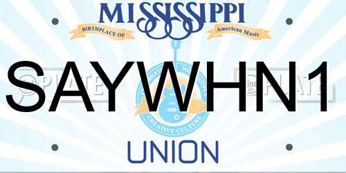 SAYWHN1 Mississippi License Plate