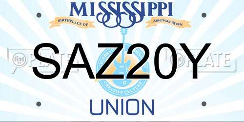 SAZ20Y Mississippi License Plate