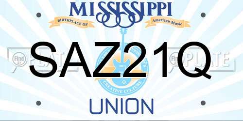 SAZ21Q Mississippi License Plate