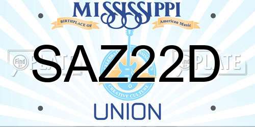 SAZ22D Mississippi License Plate