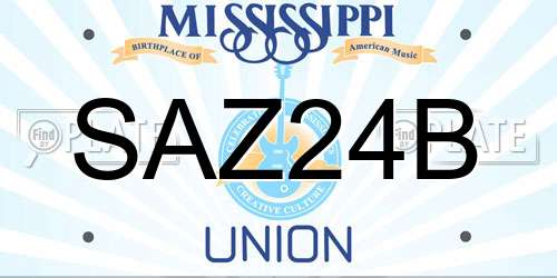 SAZ24B Mississippi License Plate
