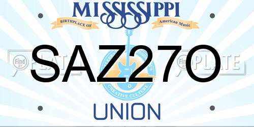 SAZ27O Mississippi License Plate