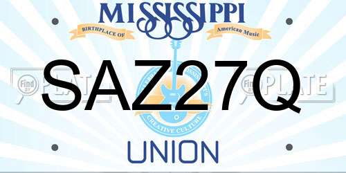 SAZ27Q Mississippi License Plate