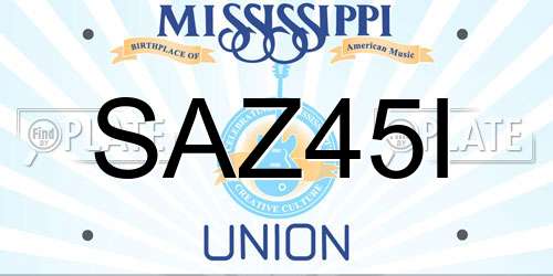 SAZ45I Mississippi License Plate