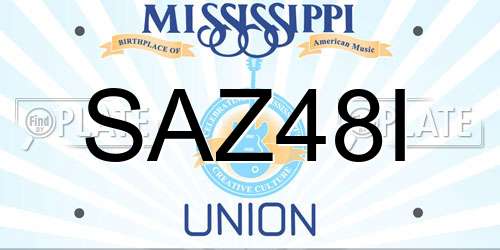 SAZ48I Mississippi License Plate