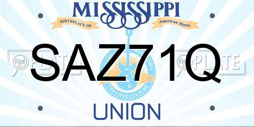 SAZ71Q Mississippi License Plate