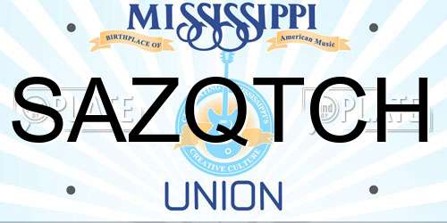 SAZQTCH Mississippi License Plate