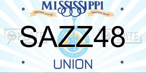 SAZZ48 Mississippi License Plate