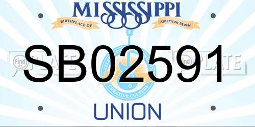 SB02591 Mississippi License Plate