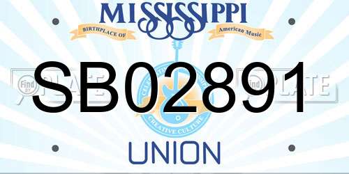 SB02891 Mississippi License Plate