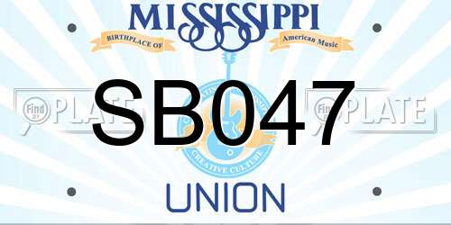 SB047 Mississippi License Plate