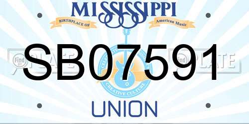 SB07591 Mississippi License Plate