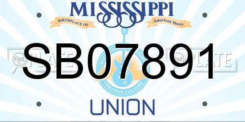 SB07891 Mississippi License Plate