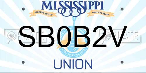 SB0B2V Mississippi License Plate