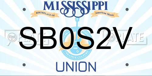 SB0S2V Mississippi License Plate