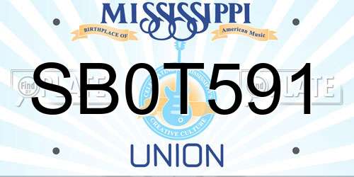 SB0T591 Mississippi License Plate