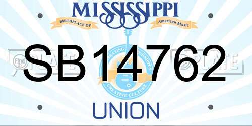 SB14762 Mississippi License Plate