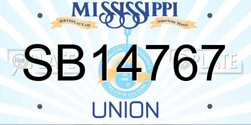 SB14767 Mississippi License Plate