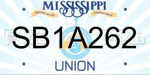 SB1A262 Mississippi License Plate