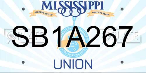 SB1A267 Mississippi License Plate