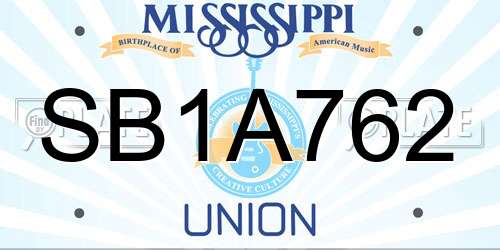 SB1A762 Mississippi License Plate