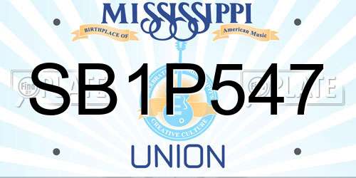 SB1P547 Mississippi License Plate