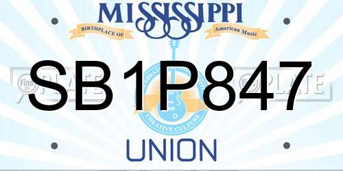 SB1P847 Mississippi License Plate