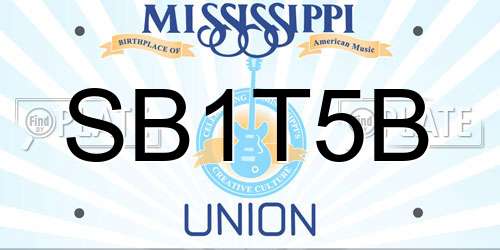 SB1T5B Mississippi License Plate