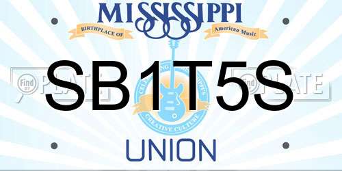 SB1T5S Mississippi License Plate