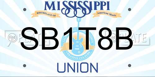SB1T8B Mississippi License Plate
