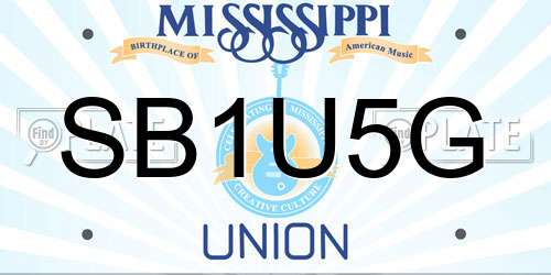 SB1U5G Mississippi License Plate