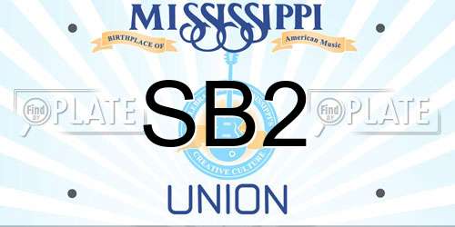 SB2 Mississippi License Plate