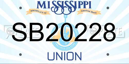 SB20228 Mississippi License Plate
