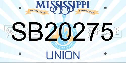 SB20275 Mississippi License Plate