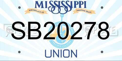 SB20278 Mississippi License Plate